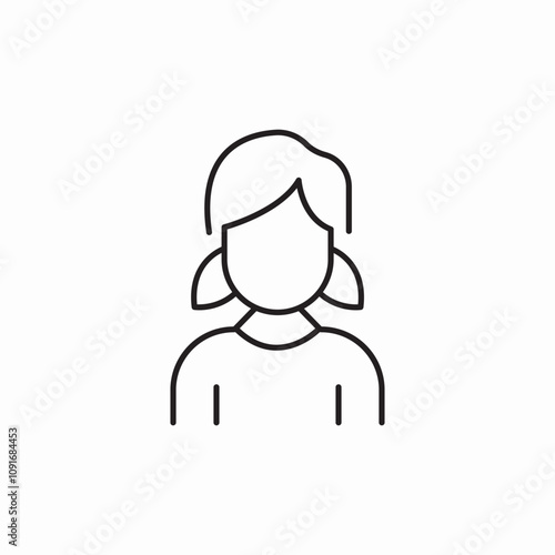 female girl woman icon sign vector
