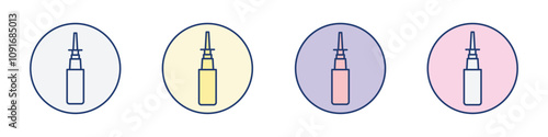Nasal spray bottle icon Thin line flat illustration