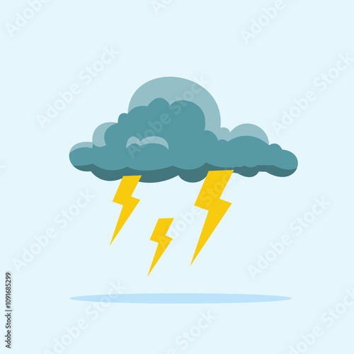 overcast clouds with lightning strikes. natural phenomenon of thundering sky before rain, suitable for posters and web icons