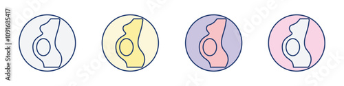 Pregnancy icon Thin line flat illustration