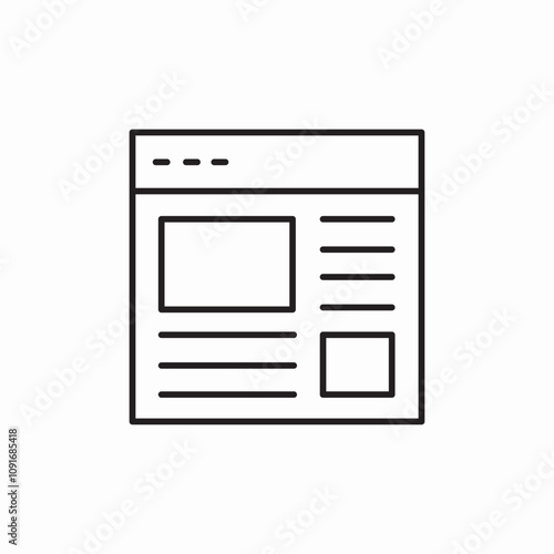 website content icon sign vector
