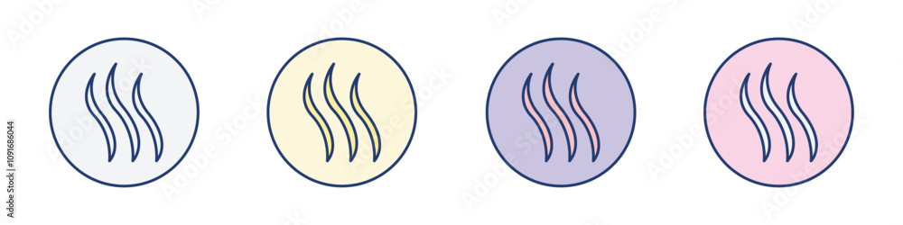 Fototapeta premium Smoke steam icon Thin line flat illustration
