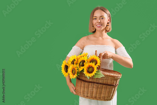 Beautiful young woman with ...