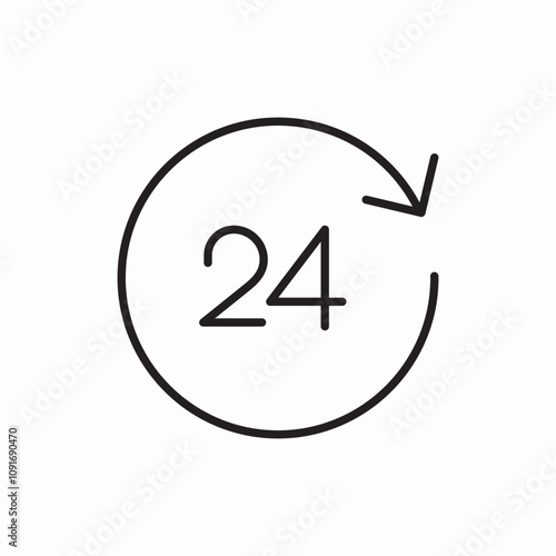 all the time 24 hours icon sign vector