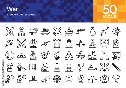 Military and Combat Icon Pack for Warfare, Defense, and Security Solutions