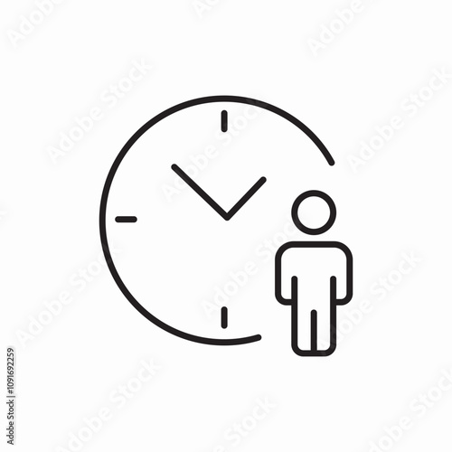 time human icon sign vector