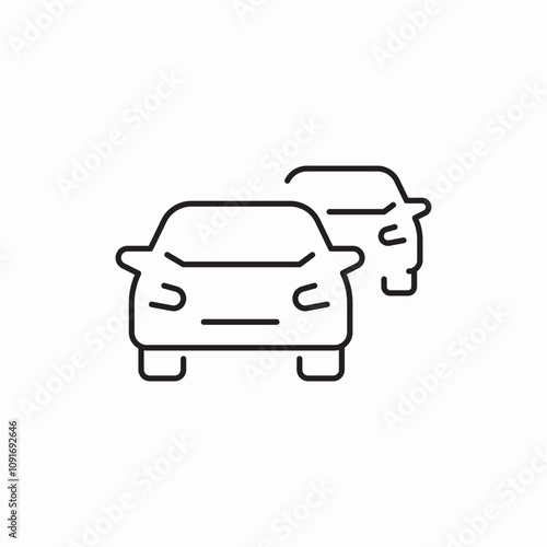 two cars icon sign vector