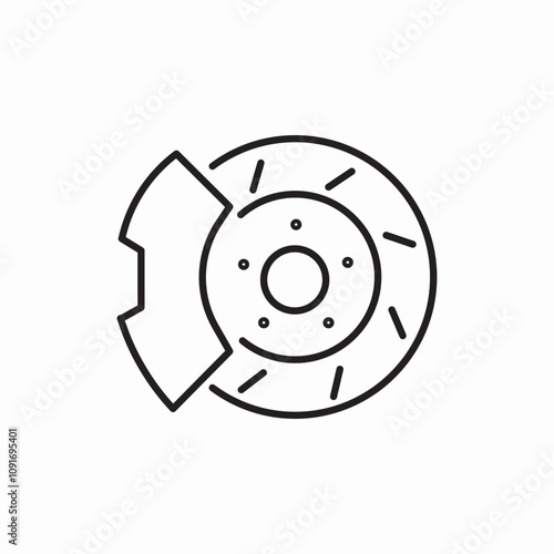 car brake disc icon sign vector