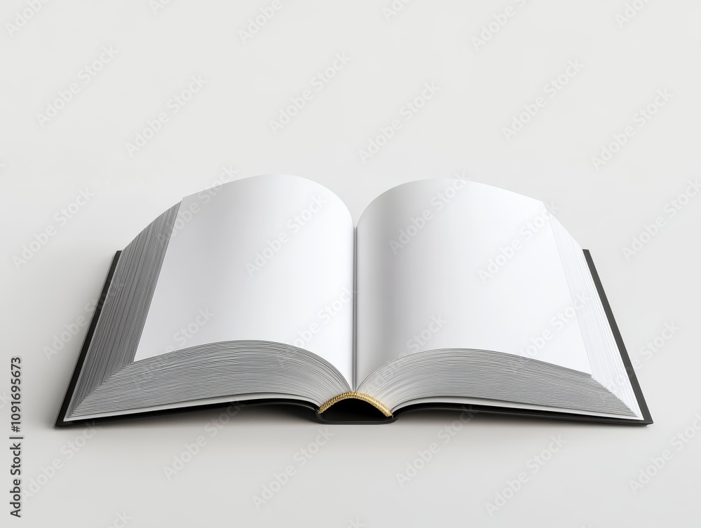 Fototapeta premium Blank Open Book Mockup for Displaying Artwork or Designs Generative AI