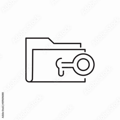 folder key password icon sign vector