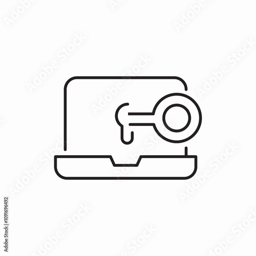 laptop key icon sign vector