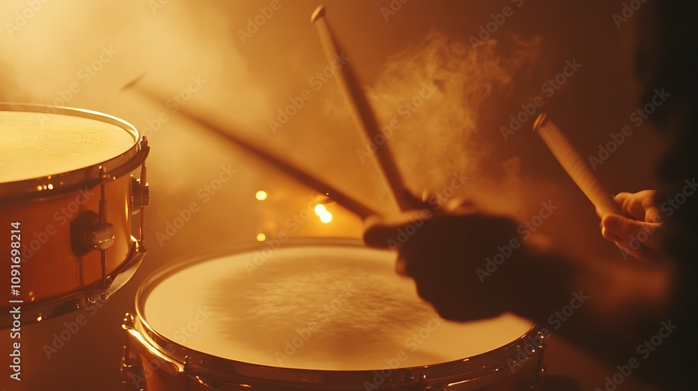 Naklejka premium musician playing the drums