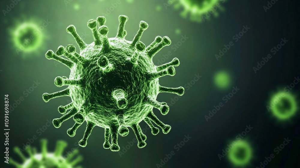 Obraz premium Microscopic View of Virus Structure
