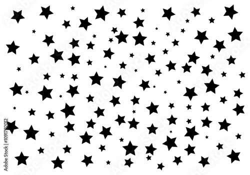 Fondo de estrellas negras sobre fondo blanco