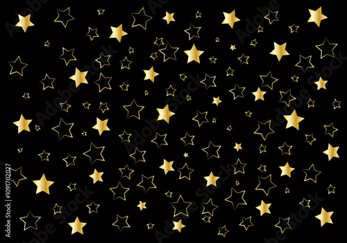 Fondo navideño de estrellas doradas. Fondo de estrellas doradas