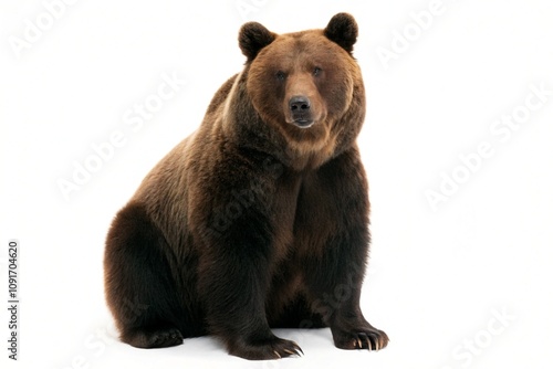 Wallpaper Mural brown bear isolated on white background Torontodigital.ca