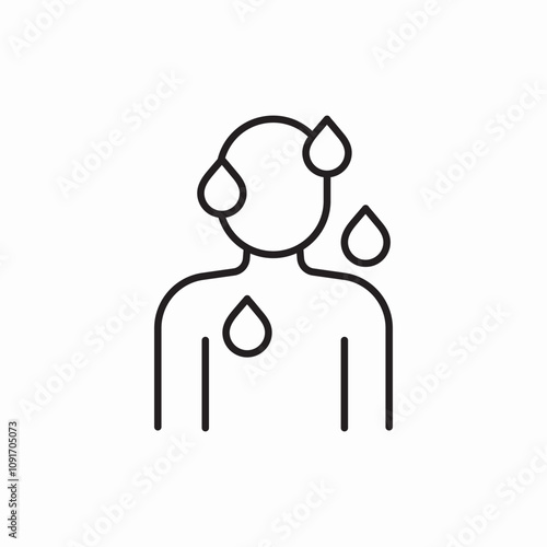 ill sick sweating icon sign vector