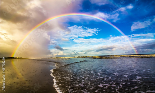 Beach double-rainbow