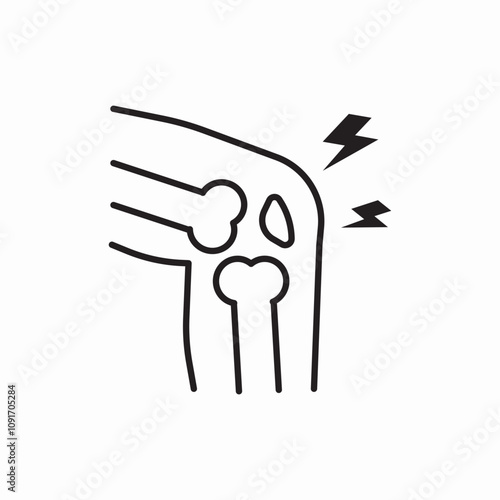 knee ache icon sign vector