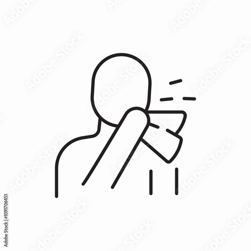 nose wiping icon sign vector