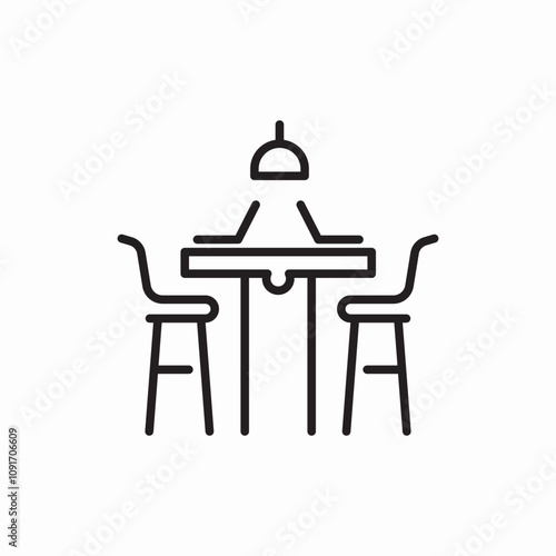 office table and chsair icon sign vector