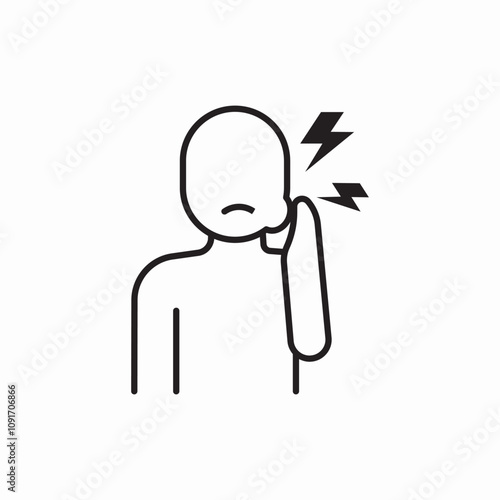 tooth ache icon sign vector