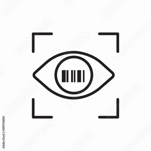 view visible code scan icon sign vector