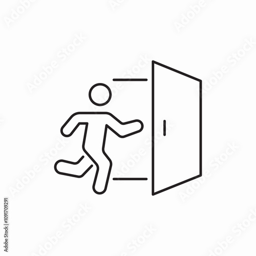 emergency exit icon sign vector