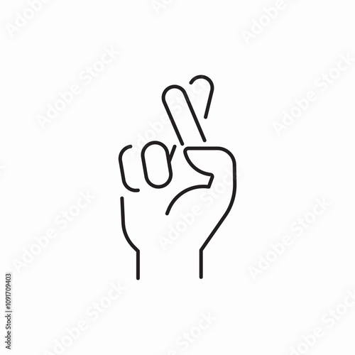 finger crossed icon sign vector