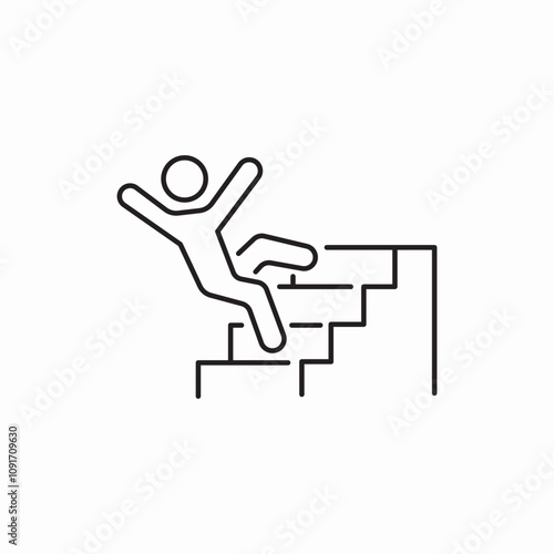 man fall stairs icon sign vector
