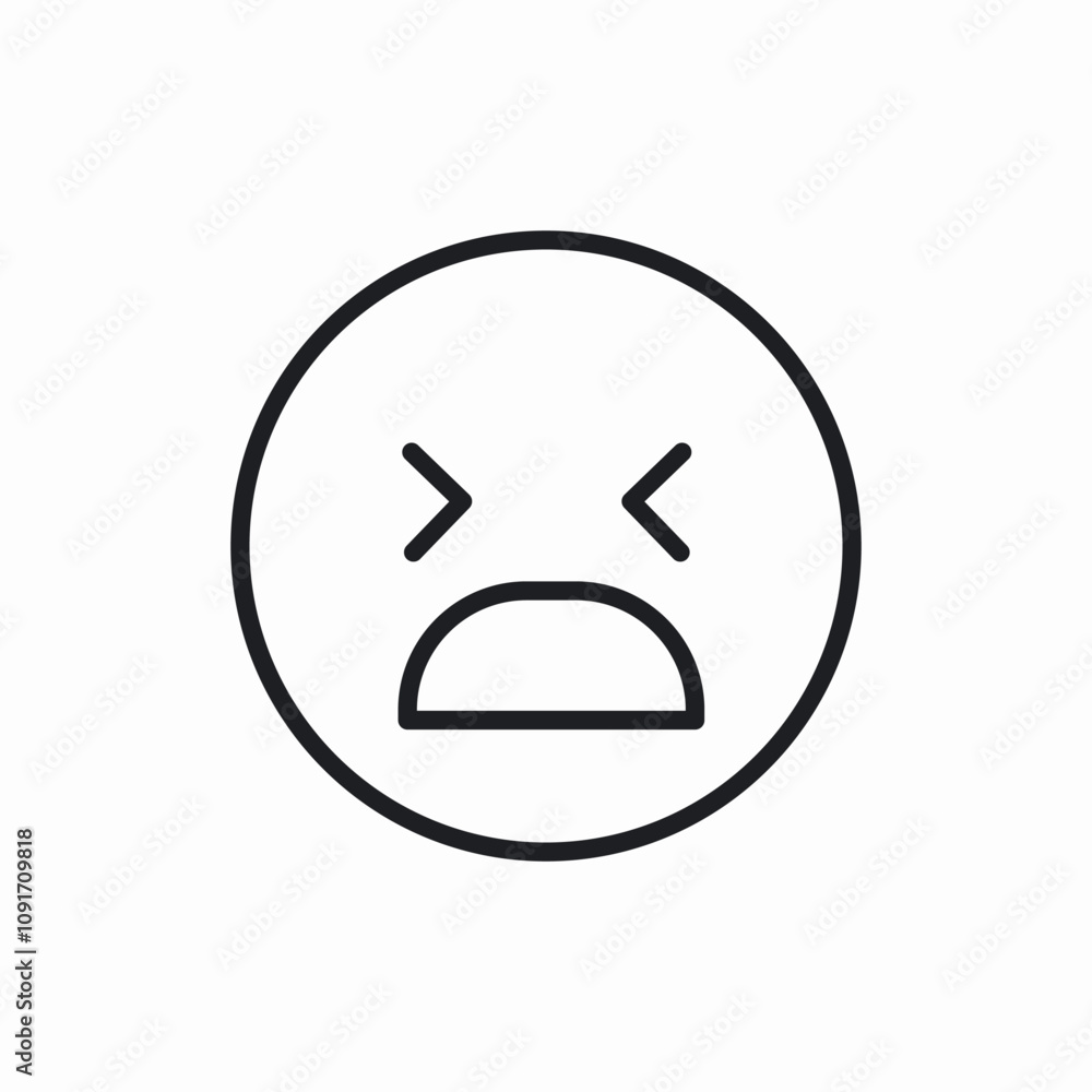 screaming suffering face icon sign vector screaming suffering face icon sign vector