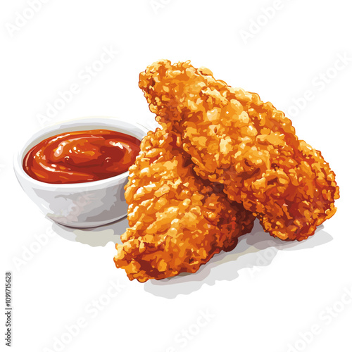 Golden Fried Chicken Tenders with Honey Mustard Sauce