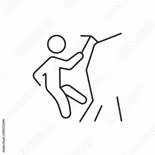 rock climbing icon sign vector