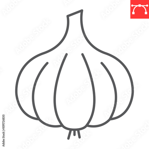 Garlic line icon, fresh and vegetable, garlic vector icon, vector graphics, editable stroke outline sign, eps 10 photo