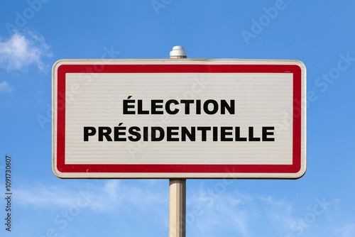 Presidential election - French entry city sign