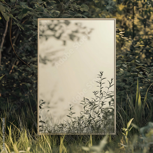 minimal a3 poster advertising mockup aesthetic nature outside photo