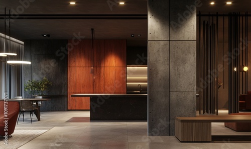 Wallpaper Mural Stylish open-plan living space featuring modern design elements and elegant finishes Torontodigital.ca