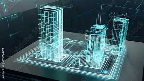 Digital Twin Cityscape: Futuristic Urban Planning Visualization