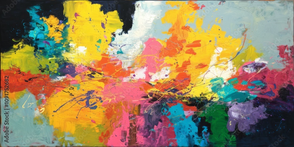 Fototapeta premium Explosive Symphony of Colors in Abstract Expressionism