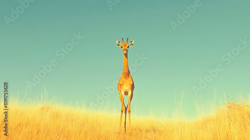 Elegant Gerenuk Gazelle: A Serene Moment in the African Wilderness photo