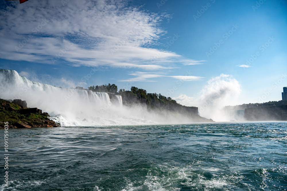 Naklejka premium View of Niagara Falls from the Niagara River.