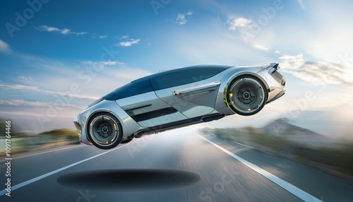 하늘을 나는 미래형 자동차의 외형