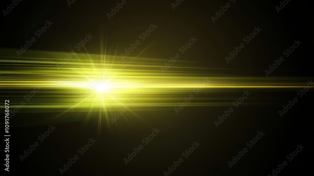 Fototapeta premium a bright yellow light is shining on a black background