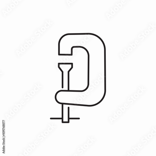 construction tool clamp icon sign vector