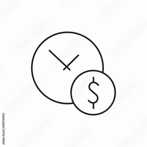 money mark clock icon sign vector