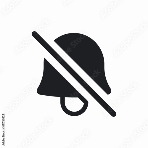 prohibited bell ring icon sign vector