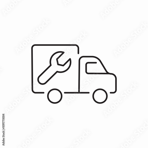 service truck icon sign vector