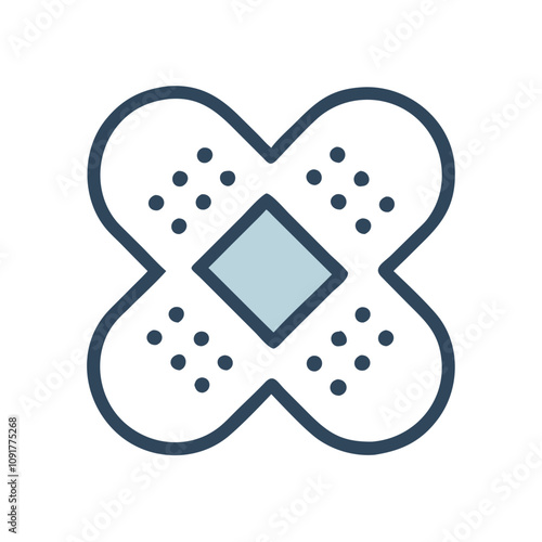 Medical patch illustration representing healing on a plain background for healthcare concepts
