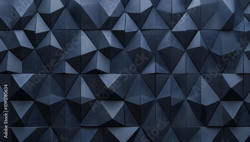Dark geometric pattern creates a dramatic, modern backdrop.