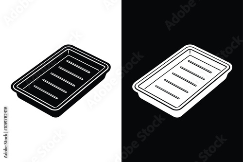 Baking sheet for oven icon  vector on White Background Vector Art Illustration on white background.